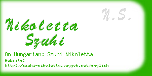 nikoletta szuhi business card